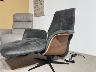 Relaxfauteuil, antraciet microvezelstof, elektrisch verstelbaar